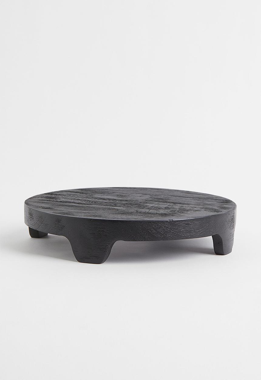 H&M - Round mango wood serving tray - black