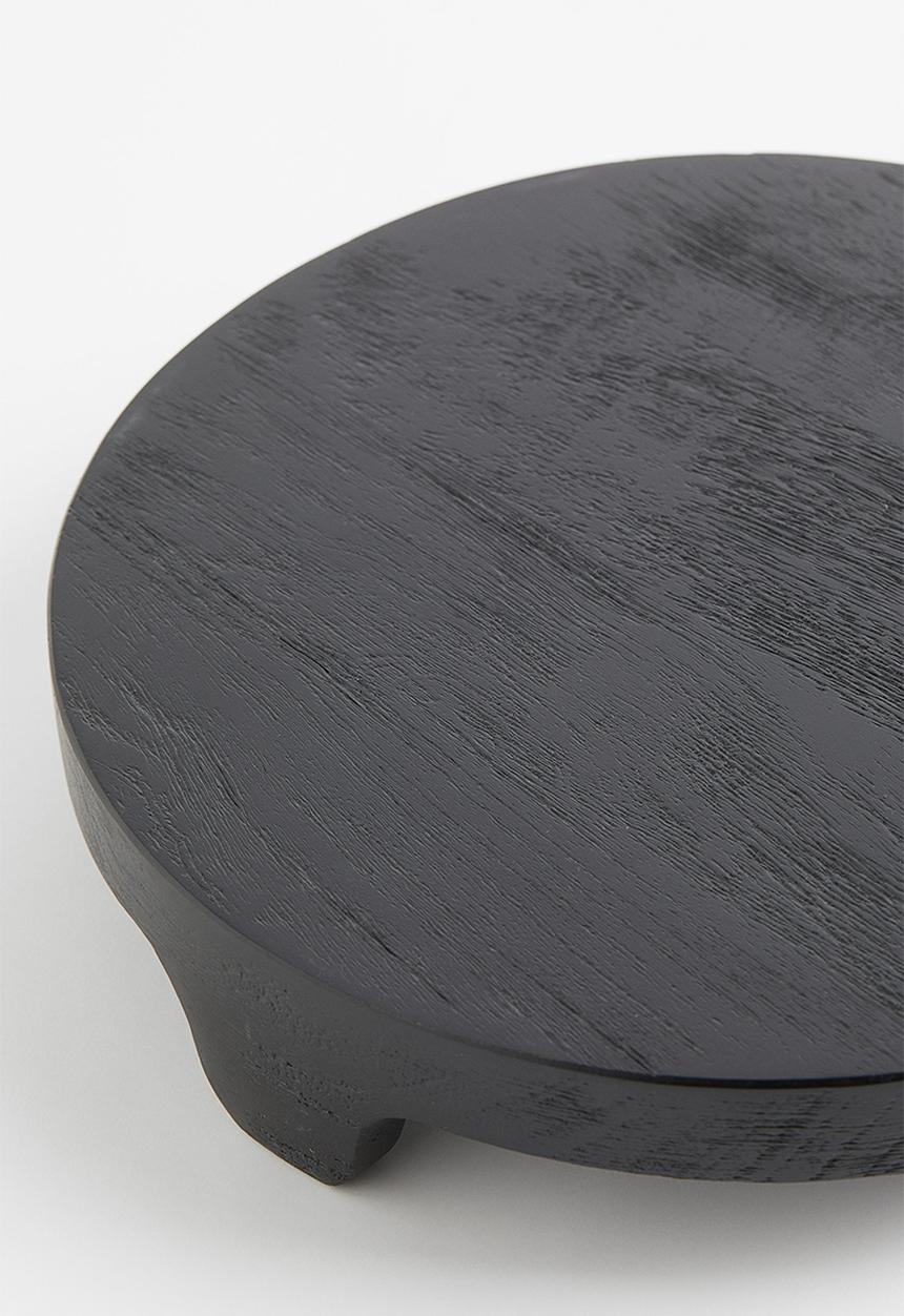 H&M - Round mango wood serving tray - black