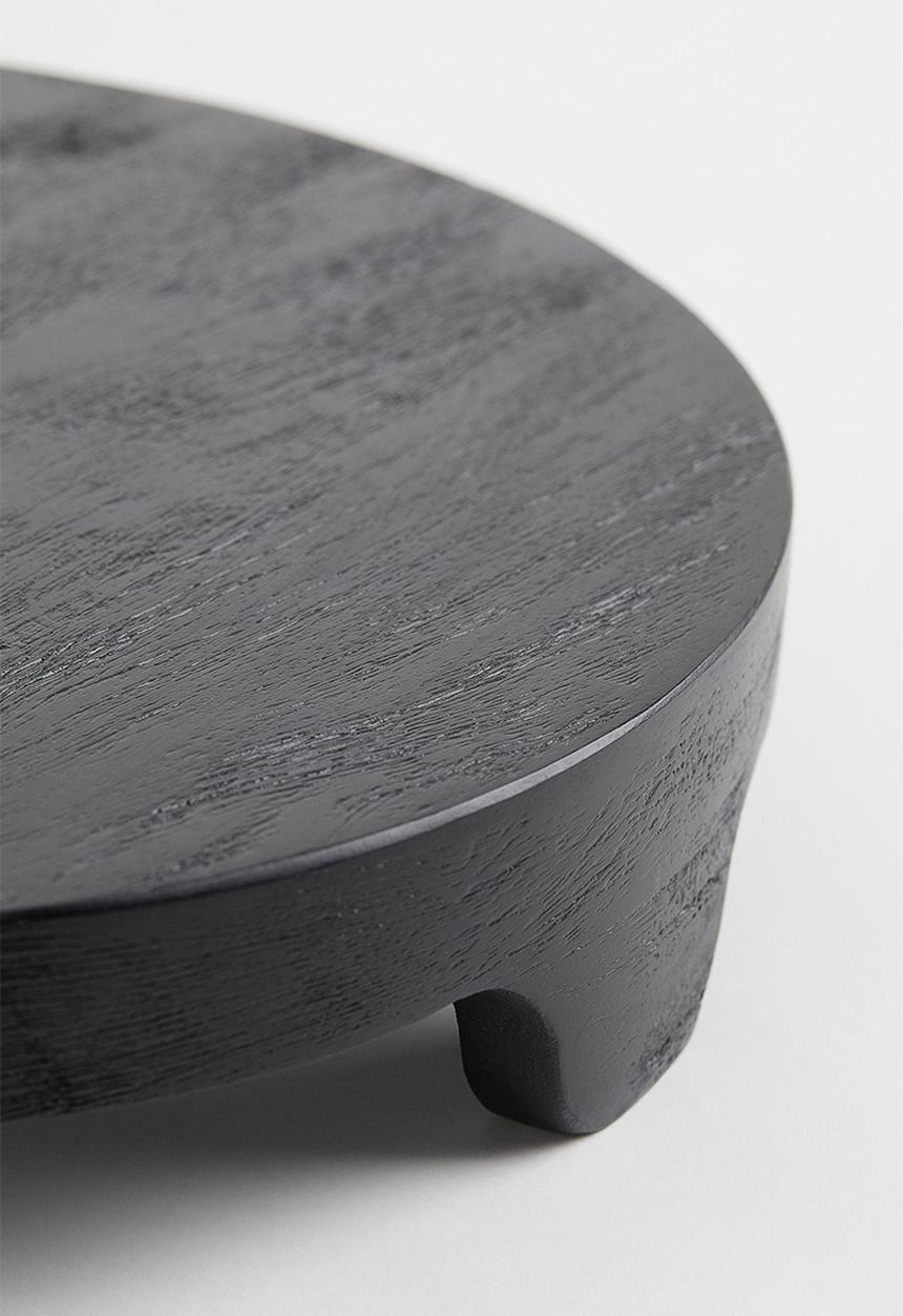 H&M - Round mango wood serving tray - black