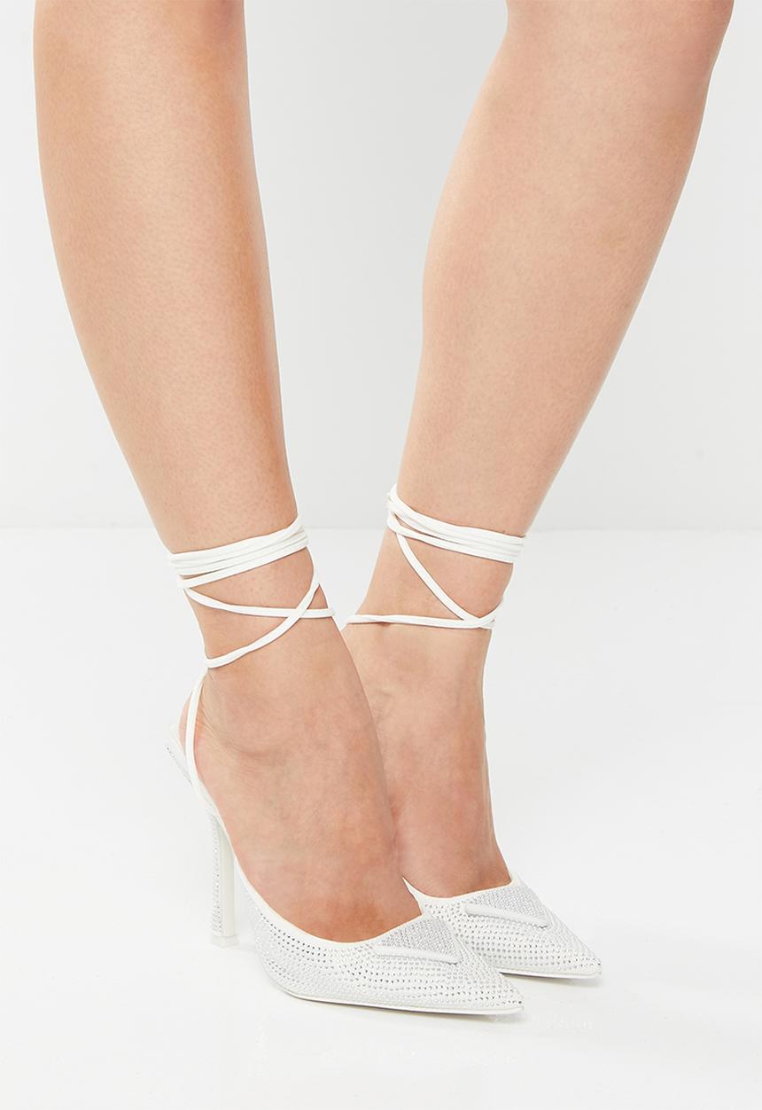 Public Desire - Galaxy pointed toe stiletto heel - silver