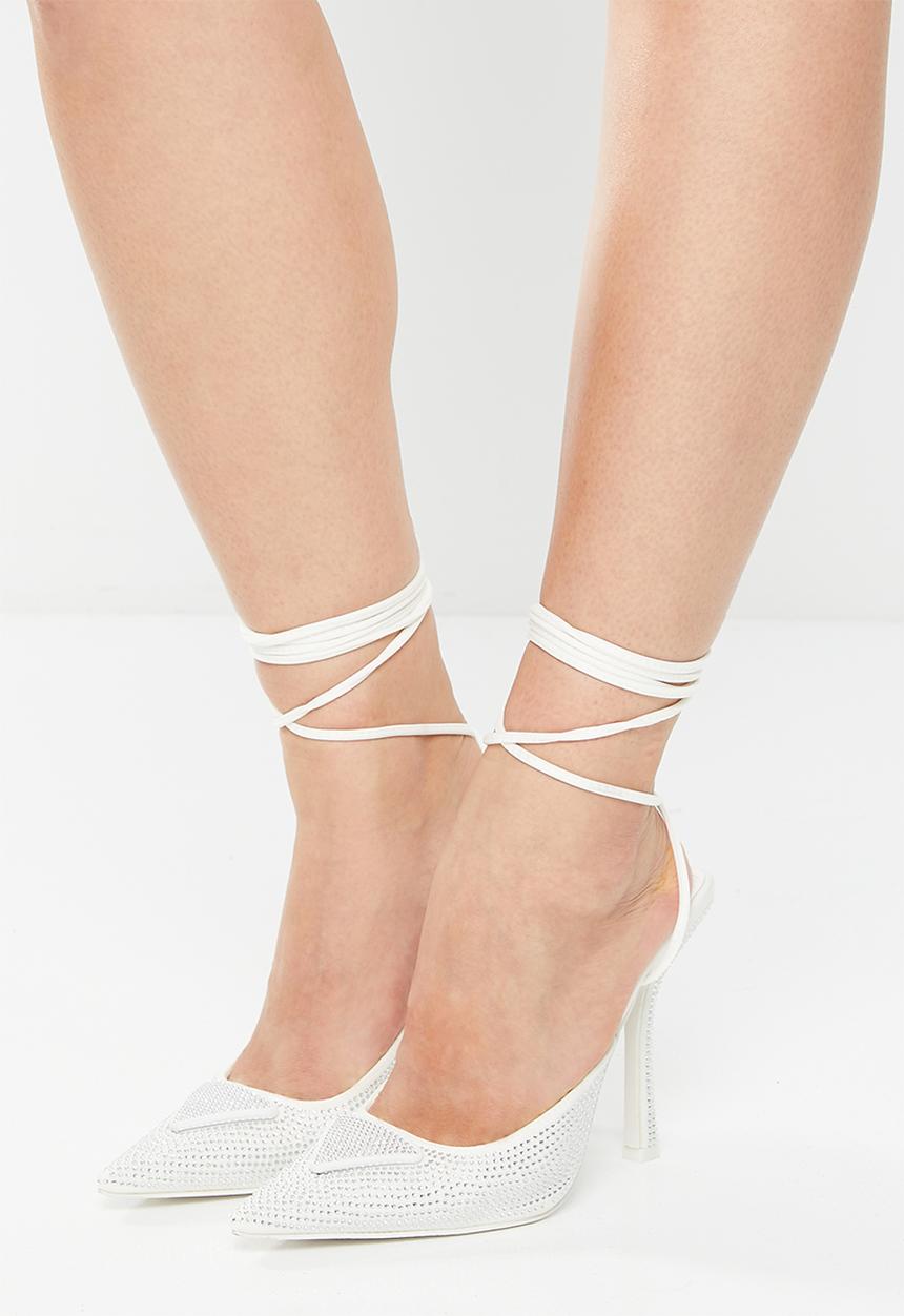 Public Desire - Galaxy pointed toe stiletto heel - silver