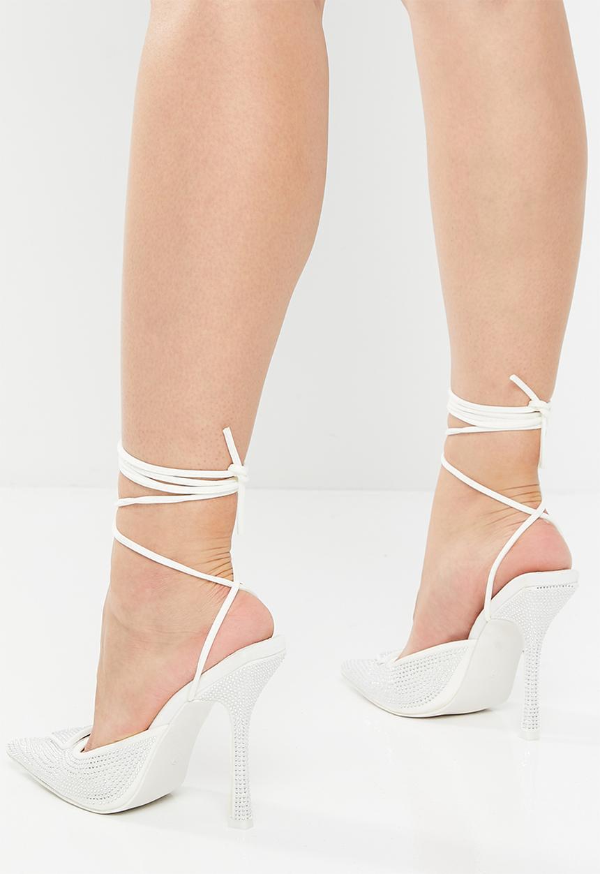 Public Desire - Galaxy pointed toe stiletto heel - silver