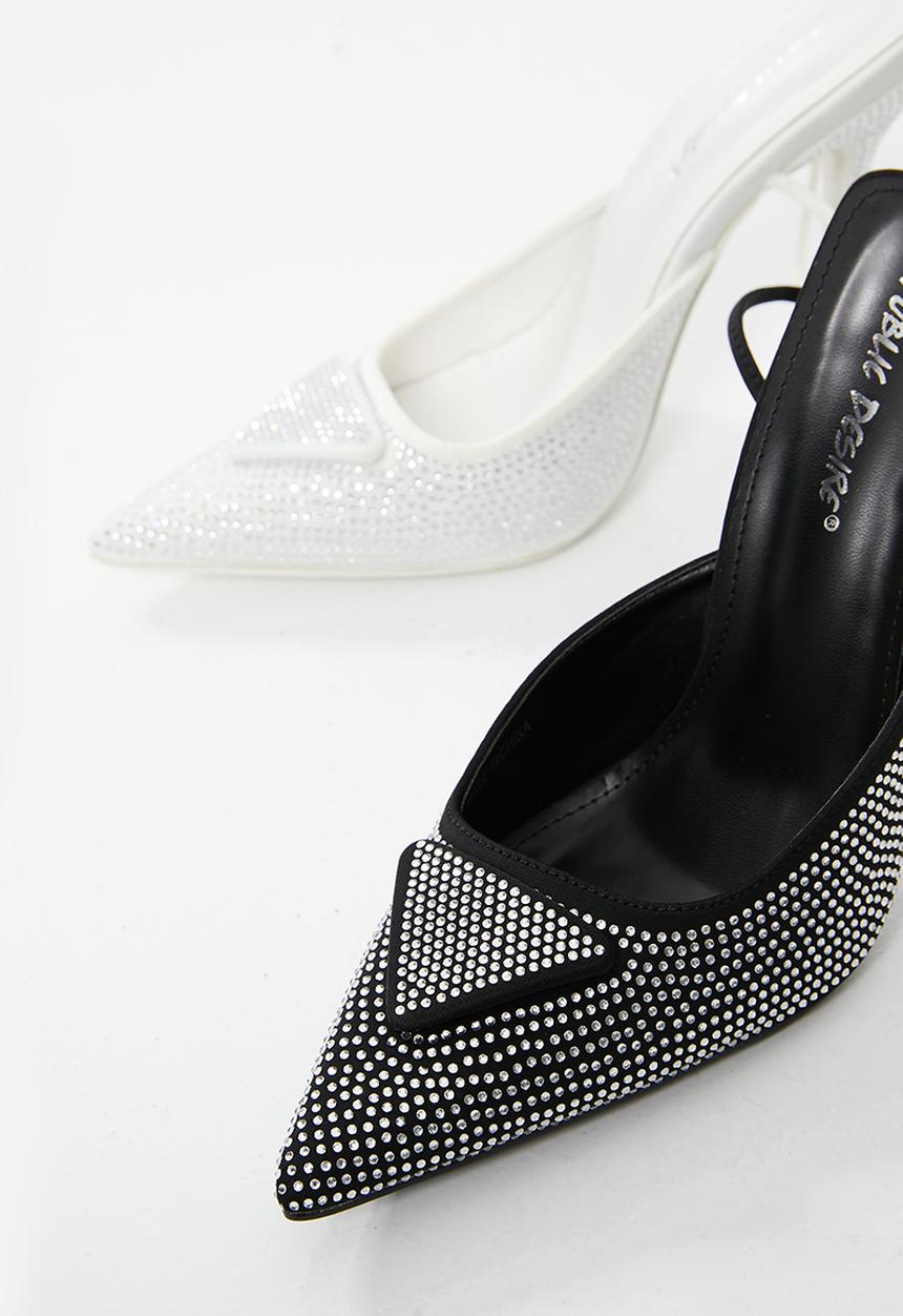 Public Desire - Galaxy pointed toe stiletto heel - silver