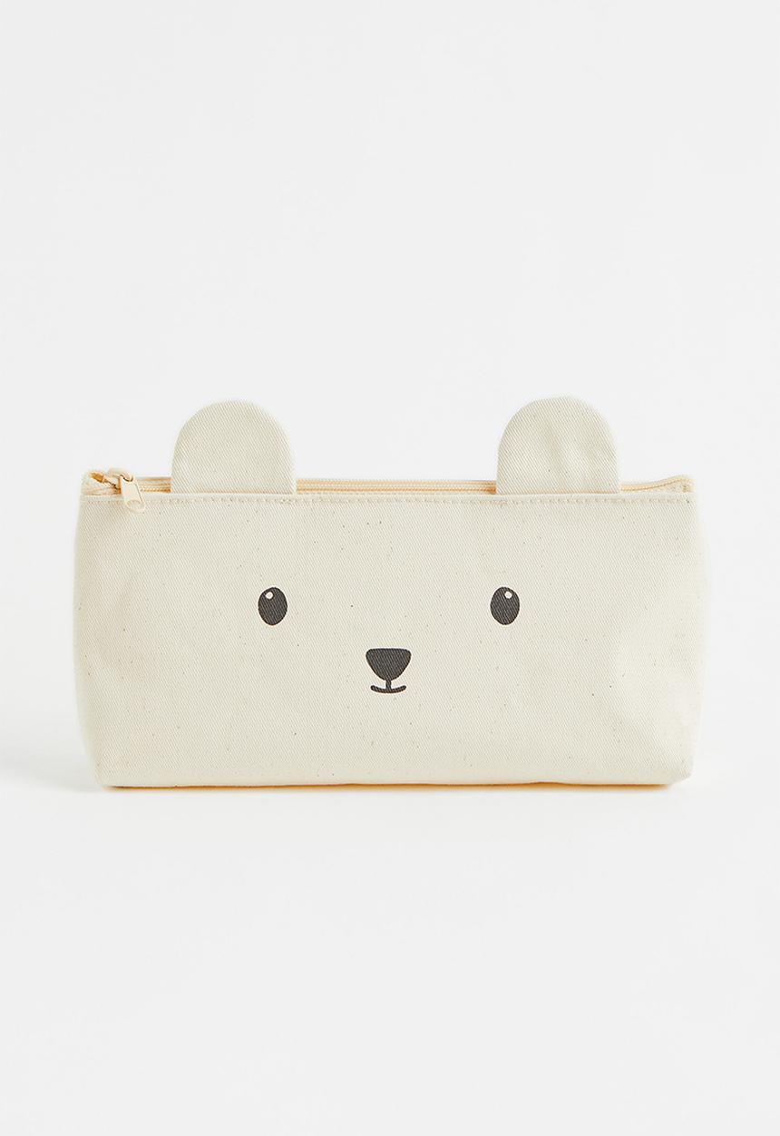 H&M - Cotton canvas pencil case - multi/white