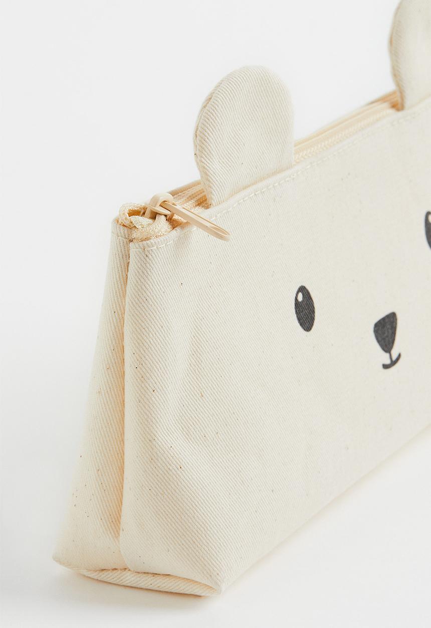 H&M - Cotton canvas pencil case - multi/white
