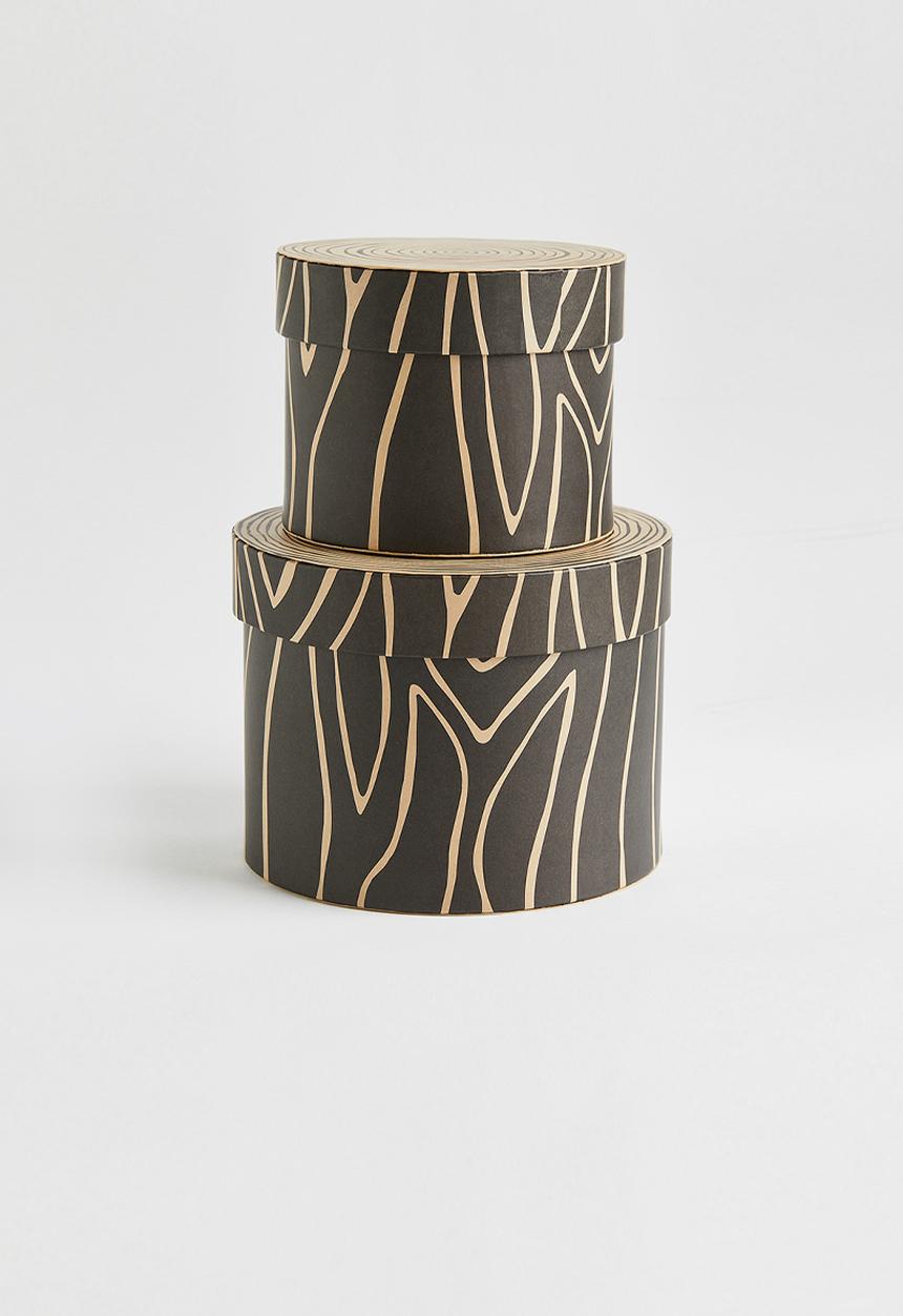 H&M - 2 pack storage boxes - dark brown/beige
