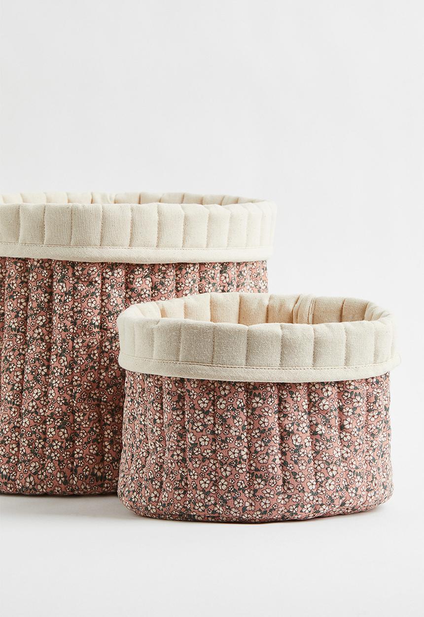 H&M - Quilted storage basket - multi/pink I