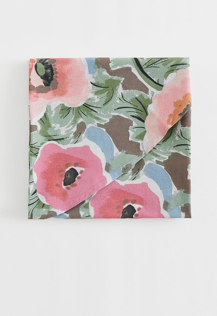 H&M - Round cotton tablecloth - beige/multi