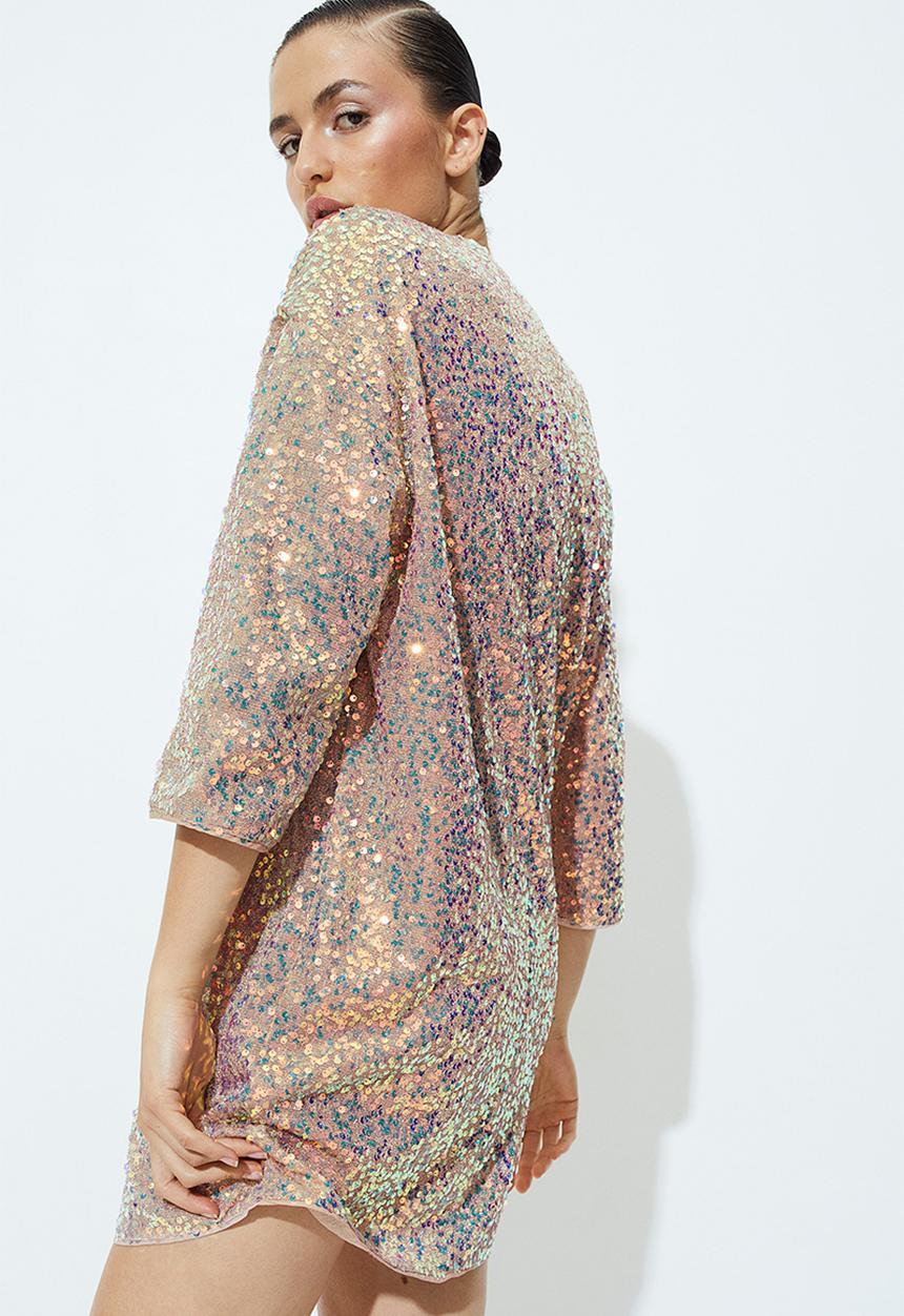 H&M - Glittery sequined dress - gold-coloured/sequins