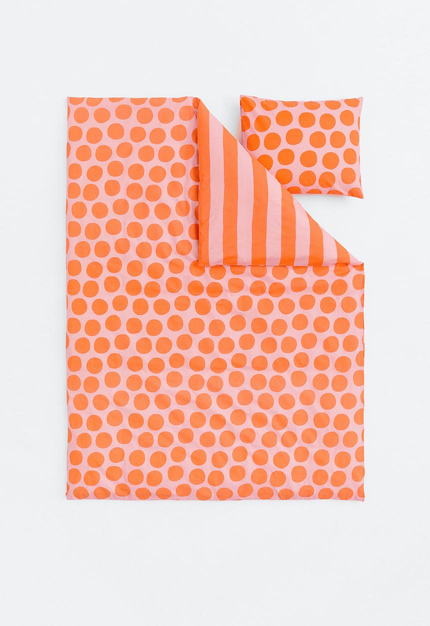 H&M - Patterned single duvet cover set - multi/pink