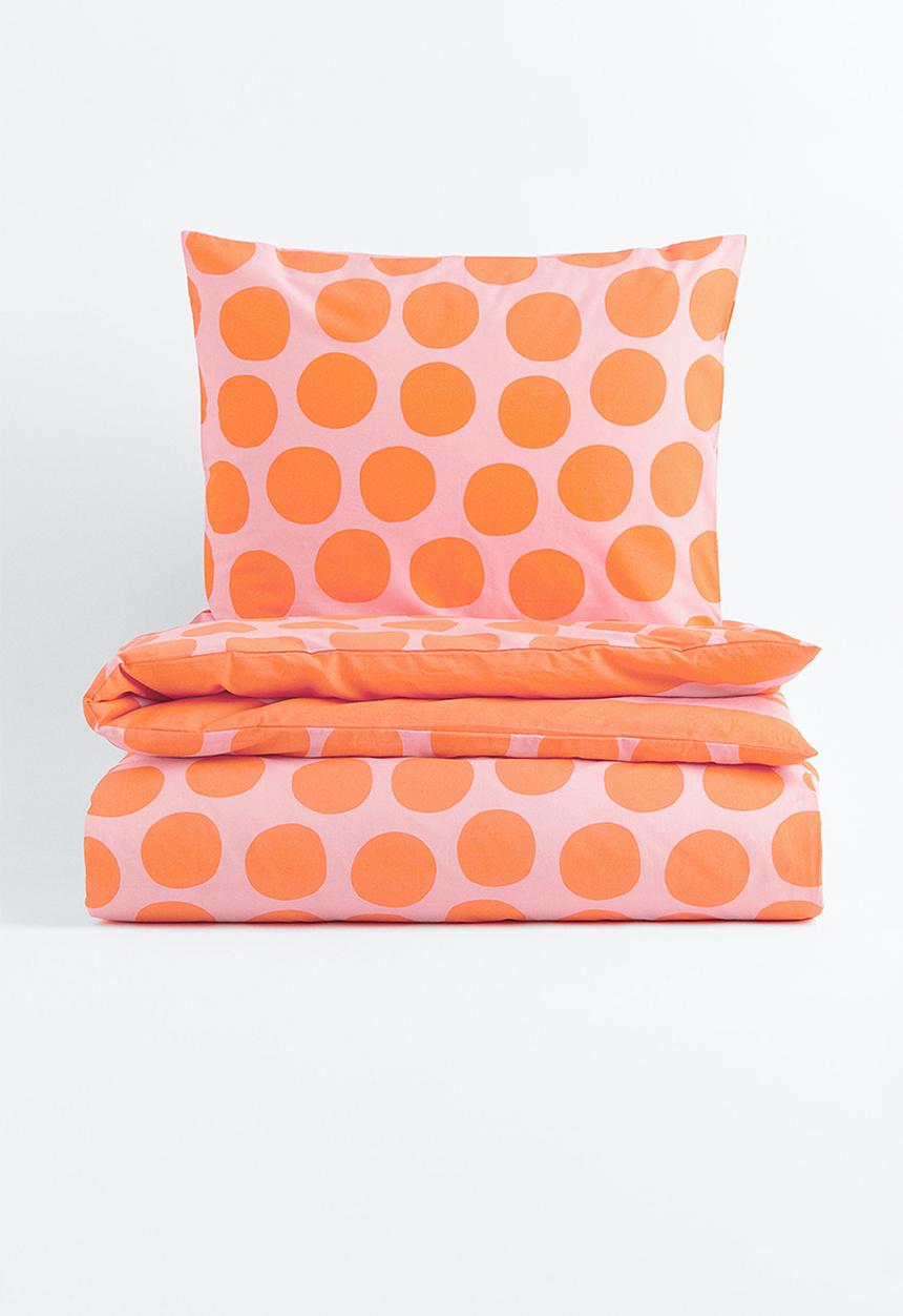 H&M - Patterned single duvet cover set - multi/pink