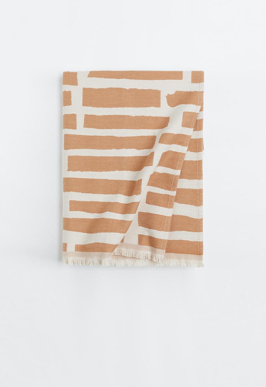 H&M - Jacquard-weave blanket - beige