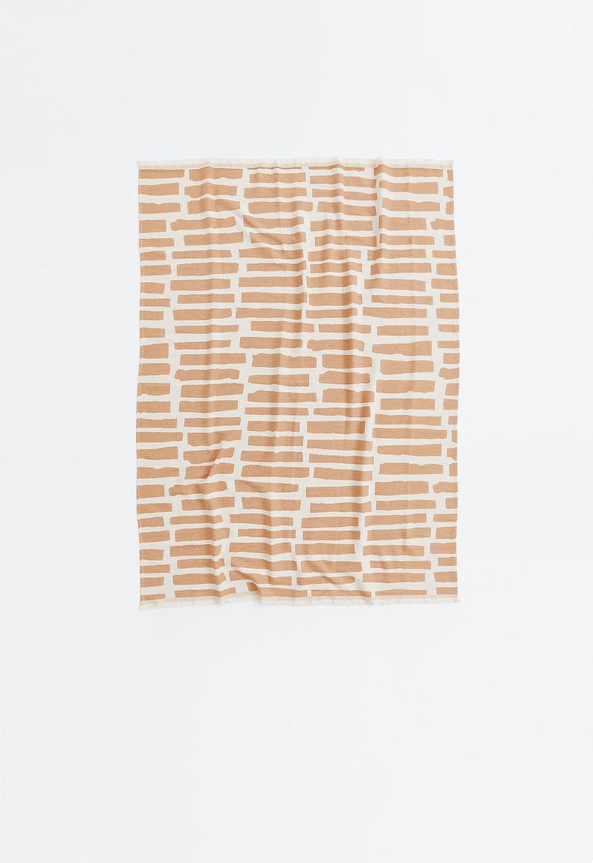 H&M - Jacquard-weave blanket - beige