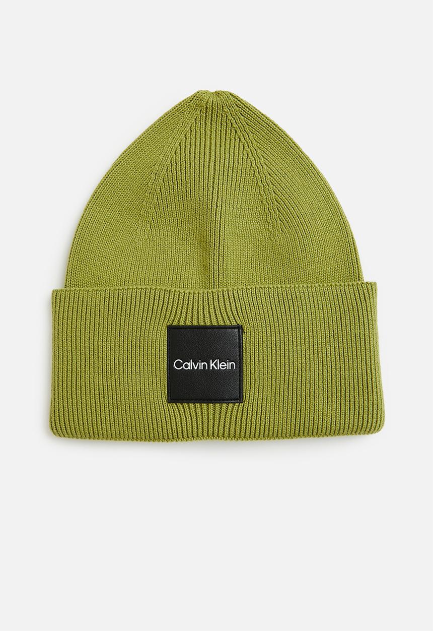Calvin Klein - Fine cotton rib beanie - reptile green