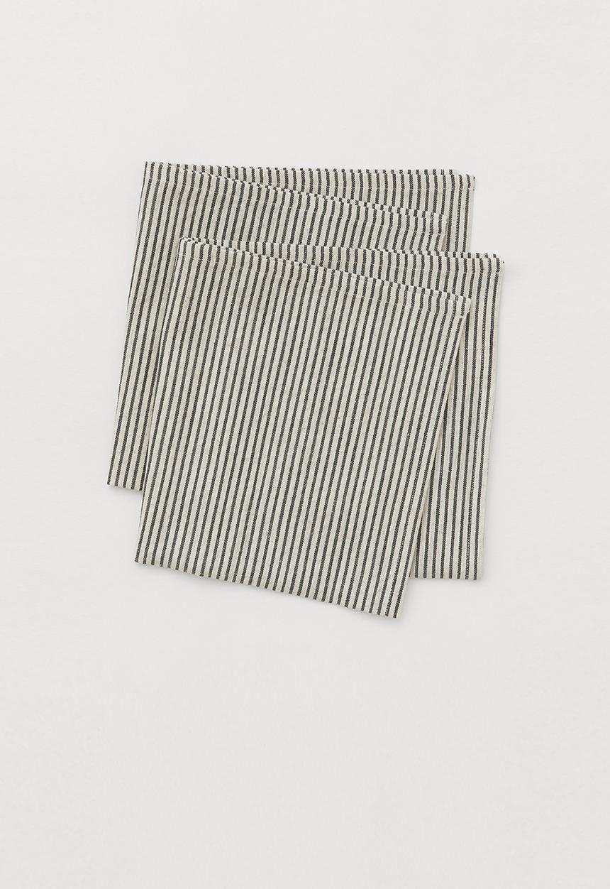 H&M - 2-pack linen-blend napkins - beige/multi
