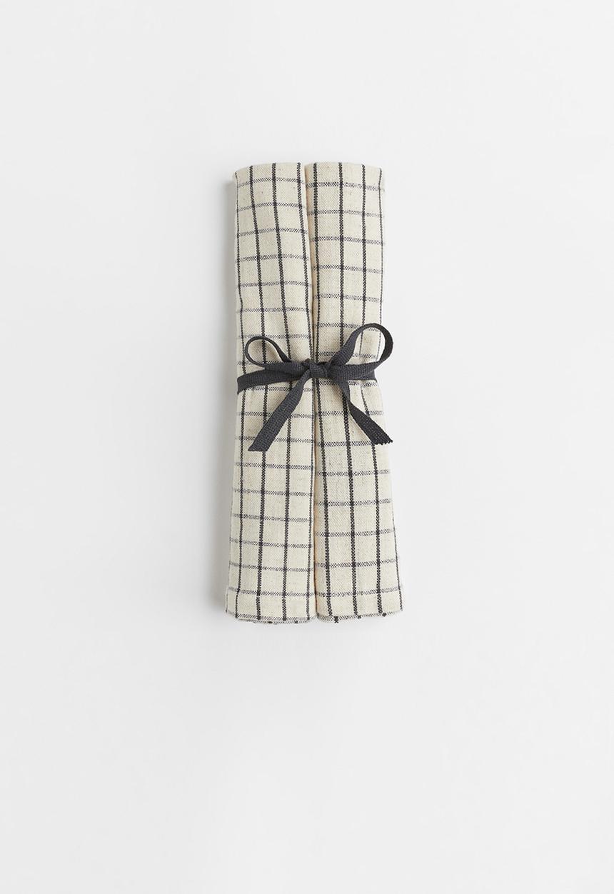 H&M - 2-pack linen-blend napkins - beige/multi