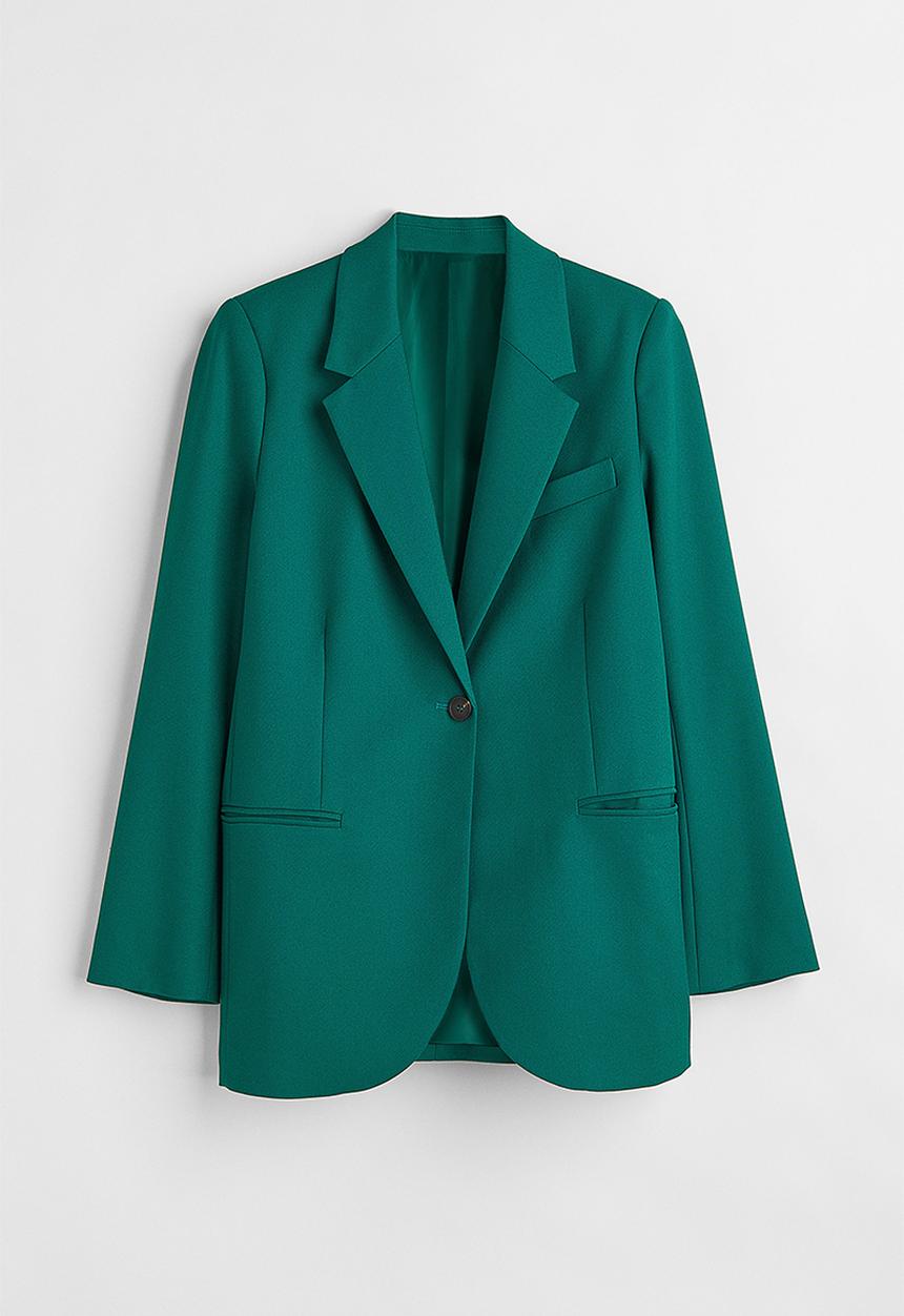 H&M - Single-breasted blazer - green