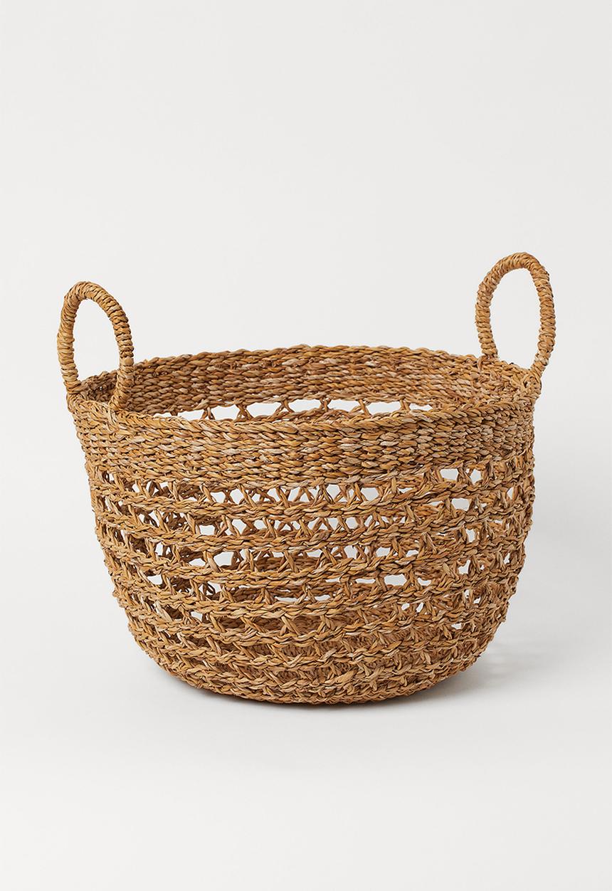 H&M - Large seagrass basket - beige