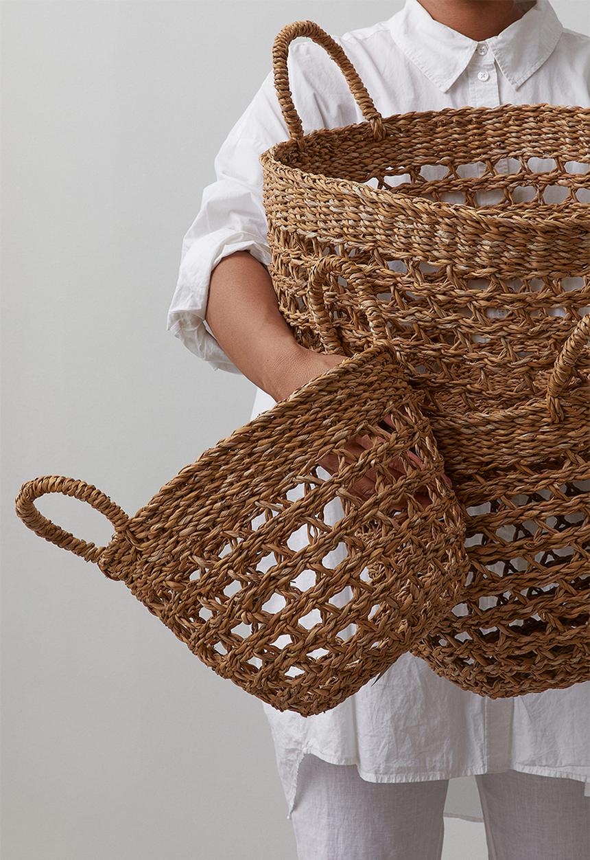 H&M - Large seagrass basket - beige