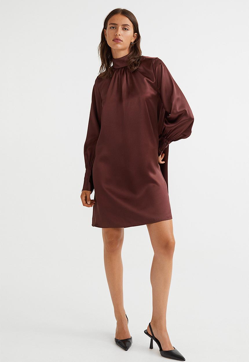 H&M - Satin dress - brown