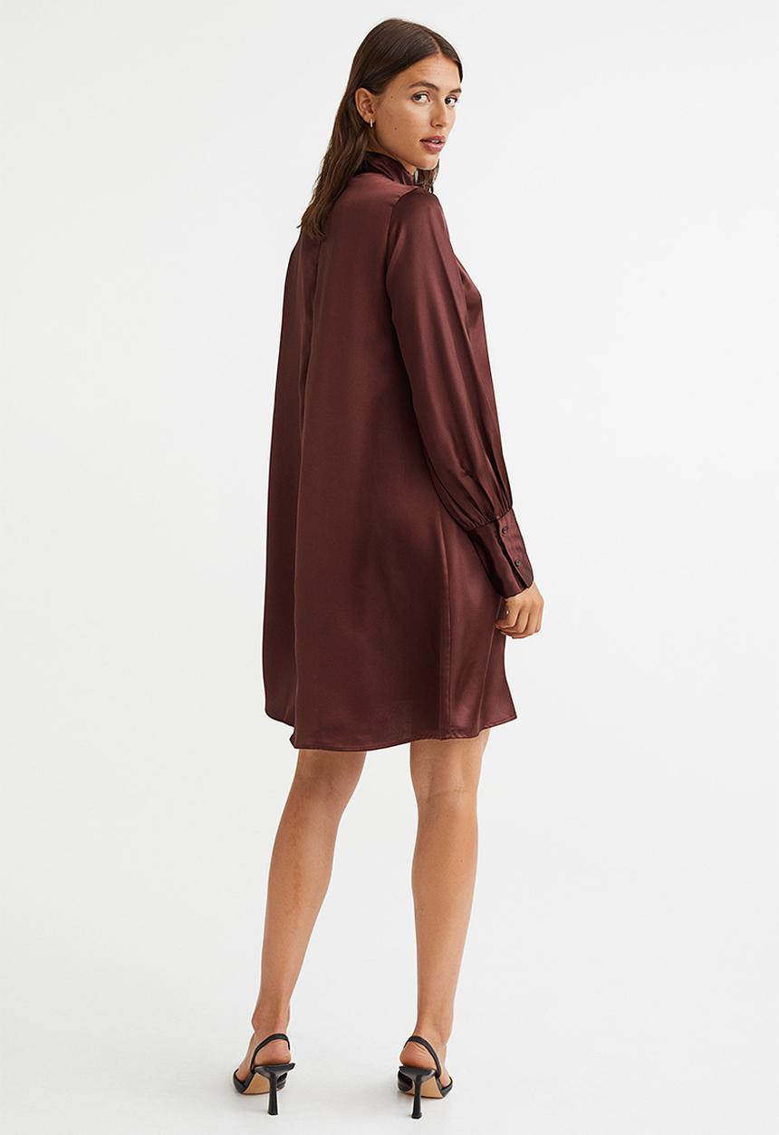 H&M - Satin dress - brown