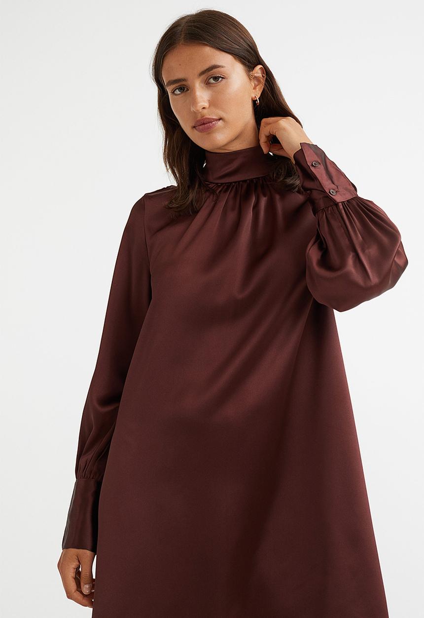 H&M - Satin dress - brown