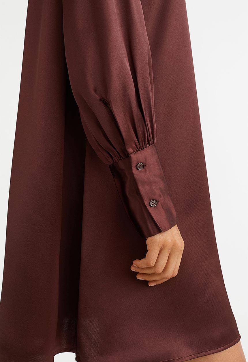 H&M - Satin dress - brown