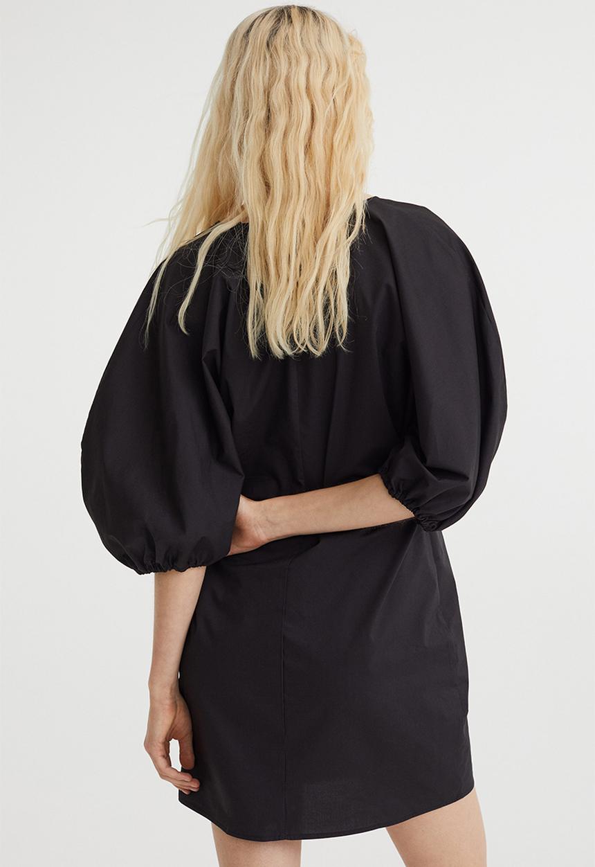 H&M - V-neck dress - black