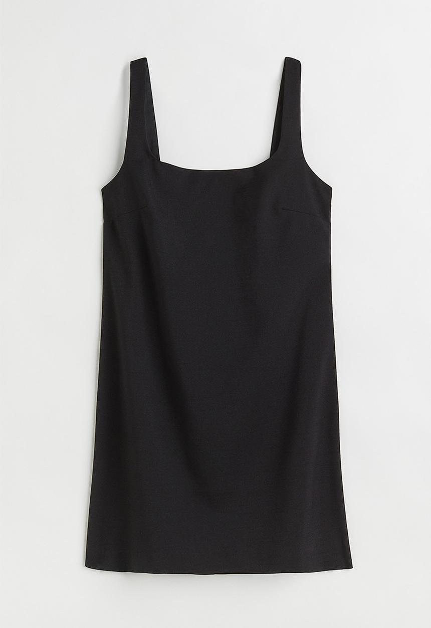 H&M - Short pinafore dress - black