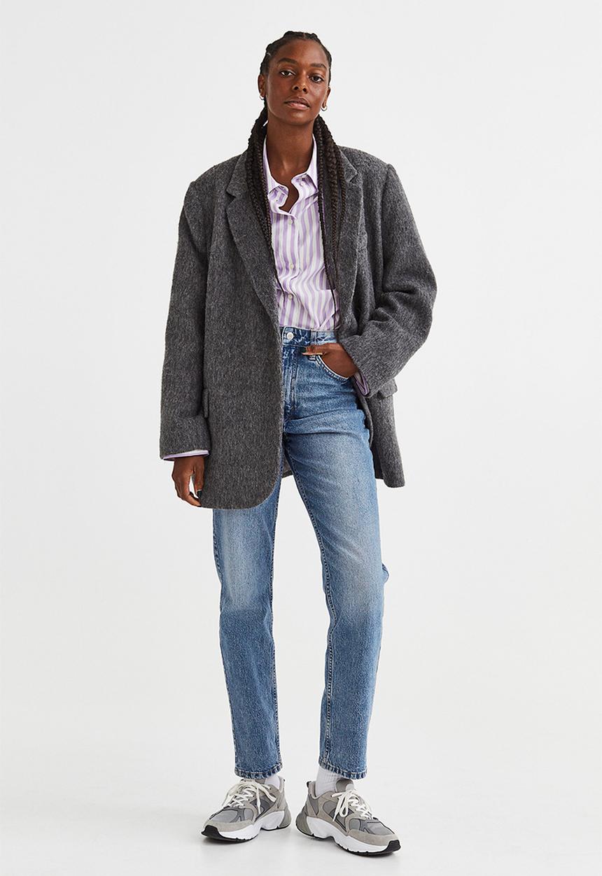H&M - Double-breasted jacket - dark grey