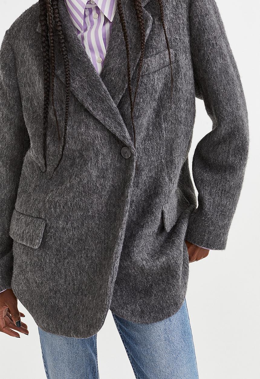 H&M - Double-breasted jacket - dark grey