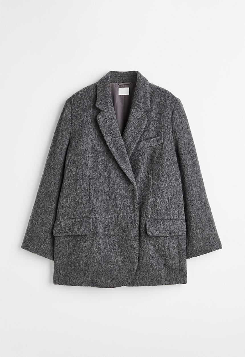 H&M - Double-breasted jacket - dark grey
