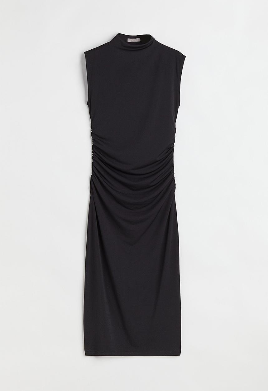 H&M - Gathered jersey dress - black