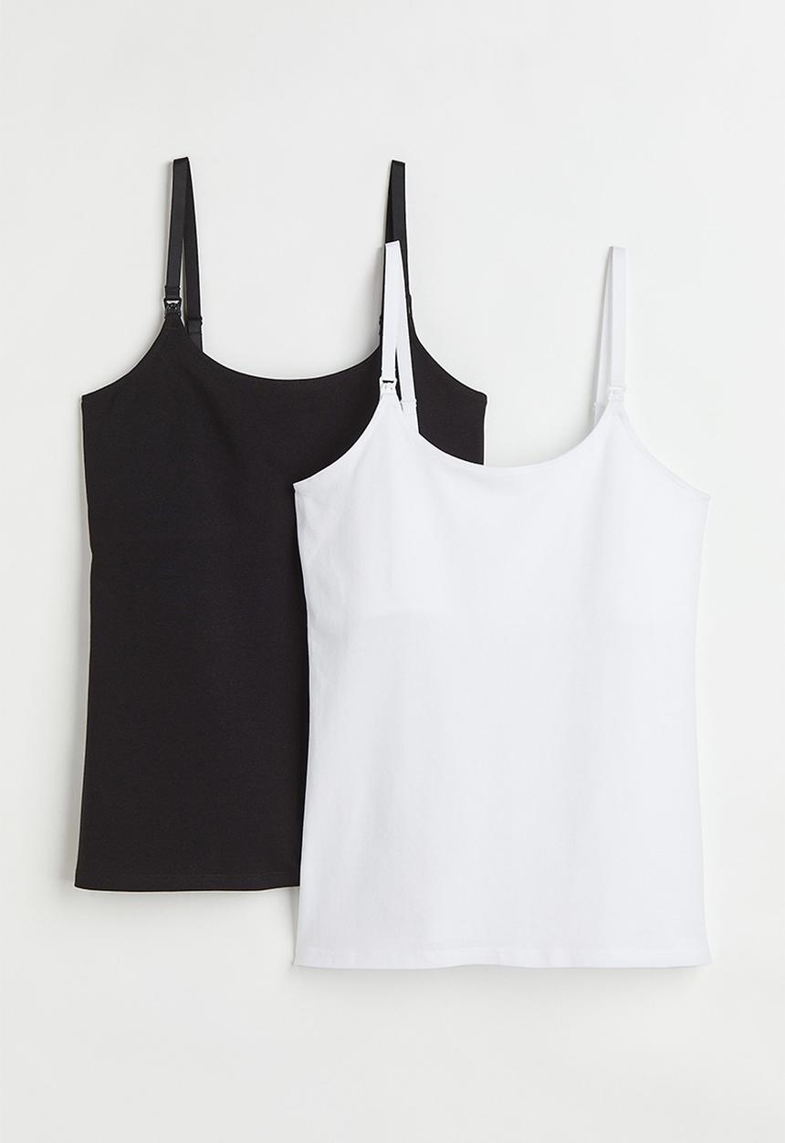 H&M - Mama 2 pack nursing tops - black & white