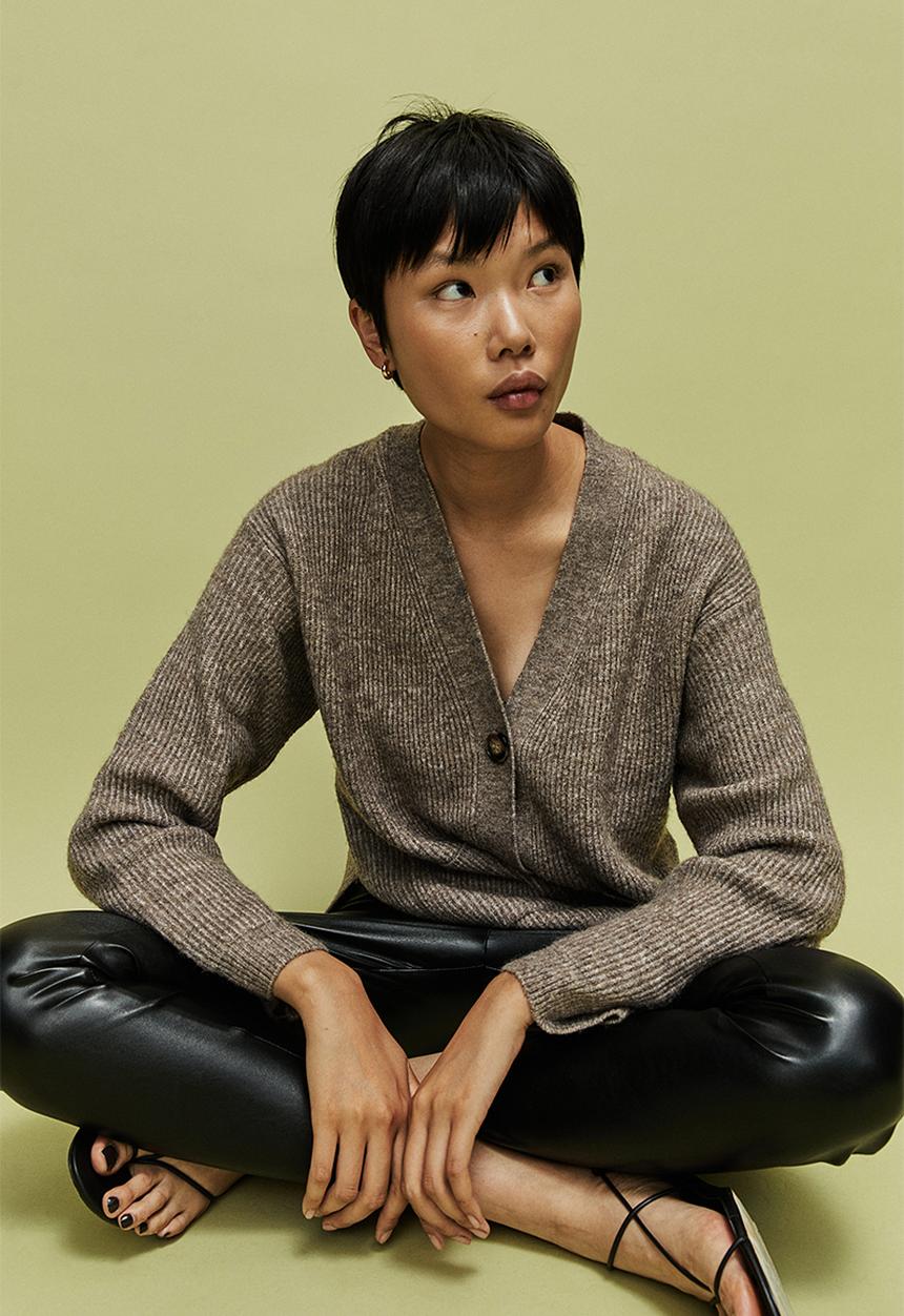H&M - High-waisted leggings - black
