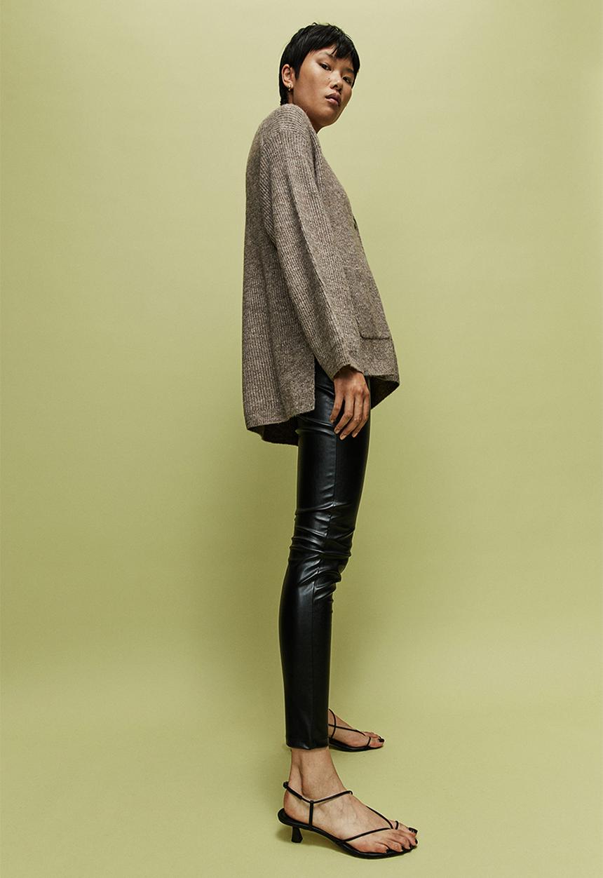 H&M - High-waisted leggings - black