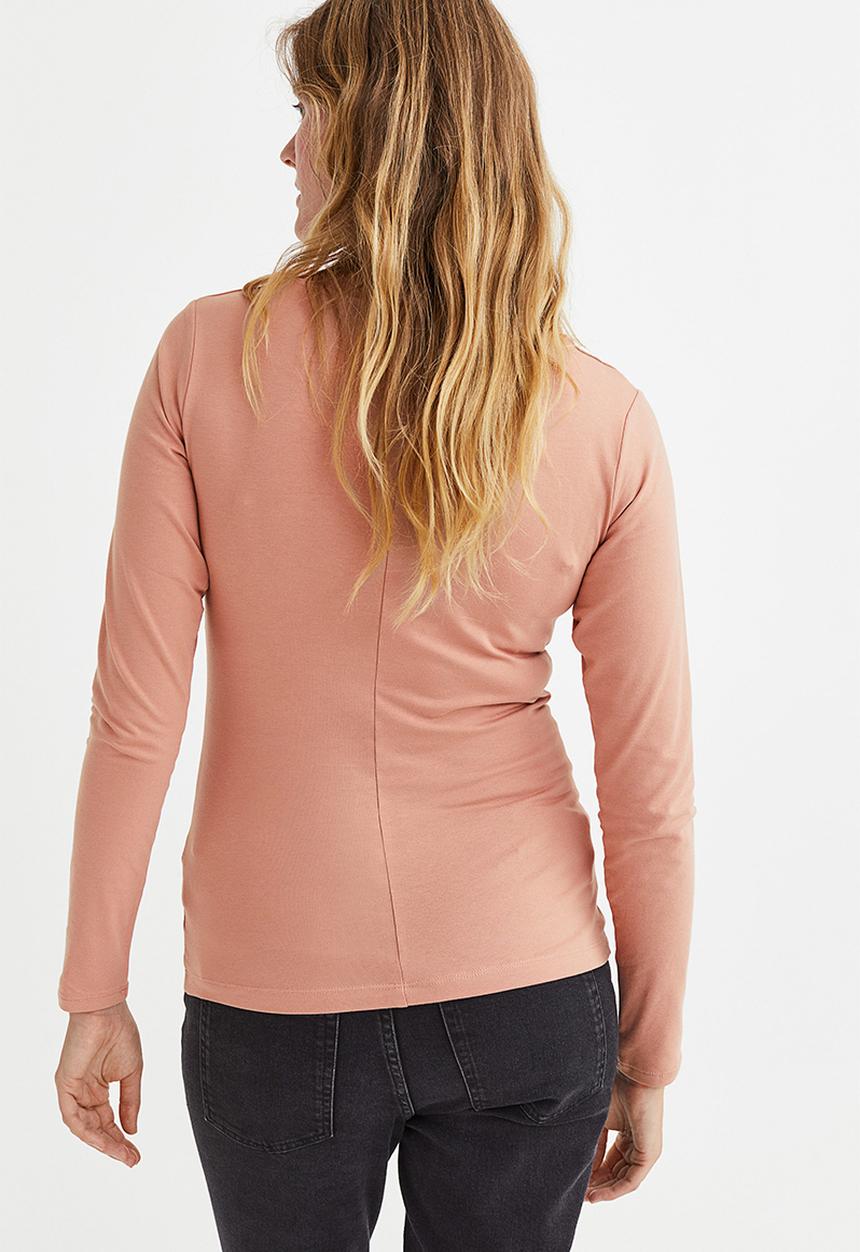 H&M - Mama twist-detail cotton top - powder beige