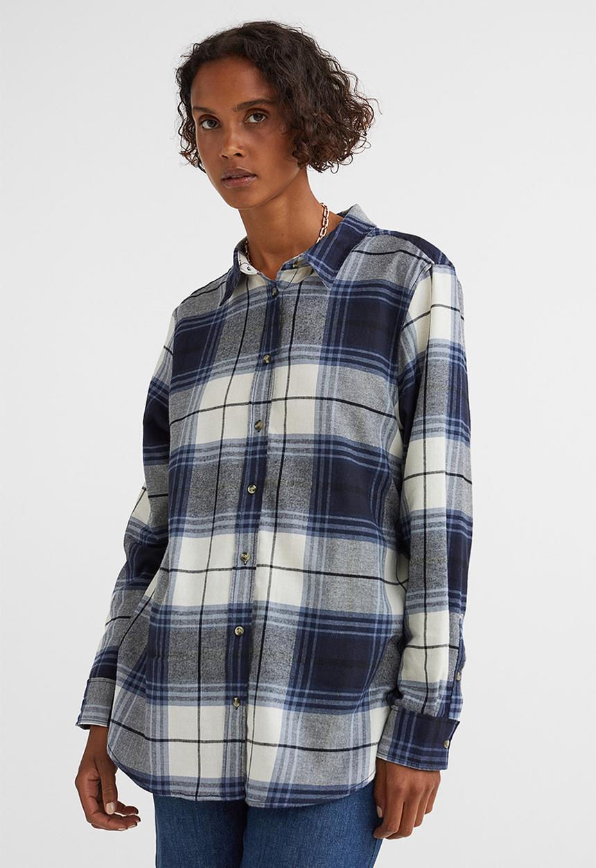H&M - Cotton flannel shirt - blue/multi