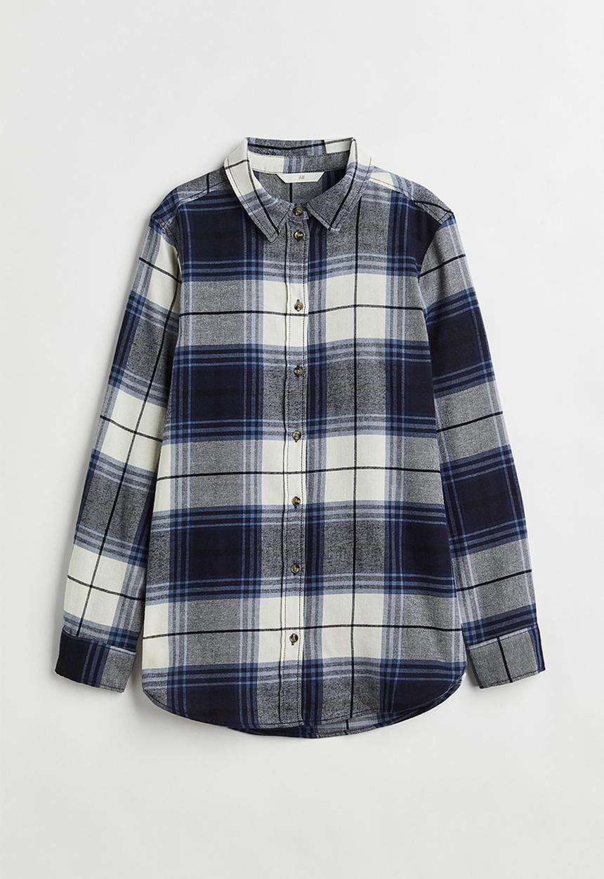 H&M - Cotton flannel shirt - blue/multi