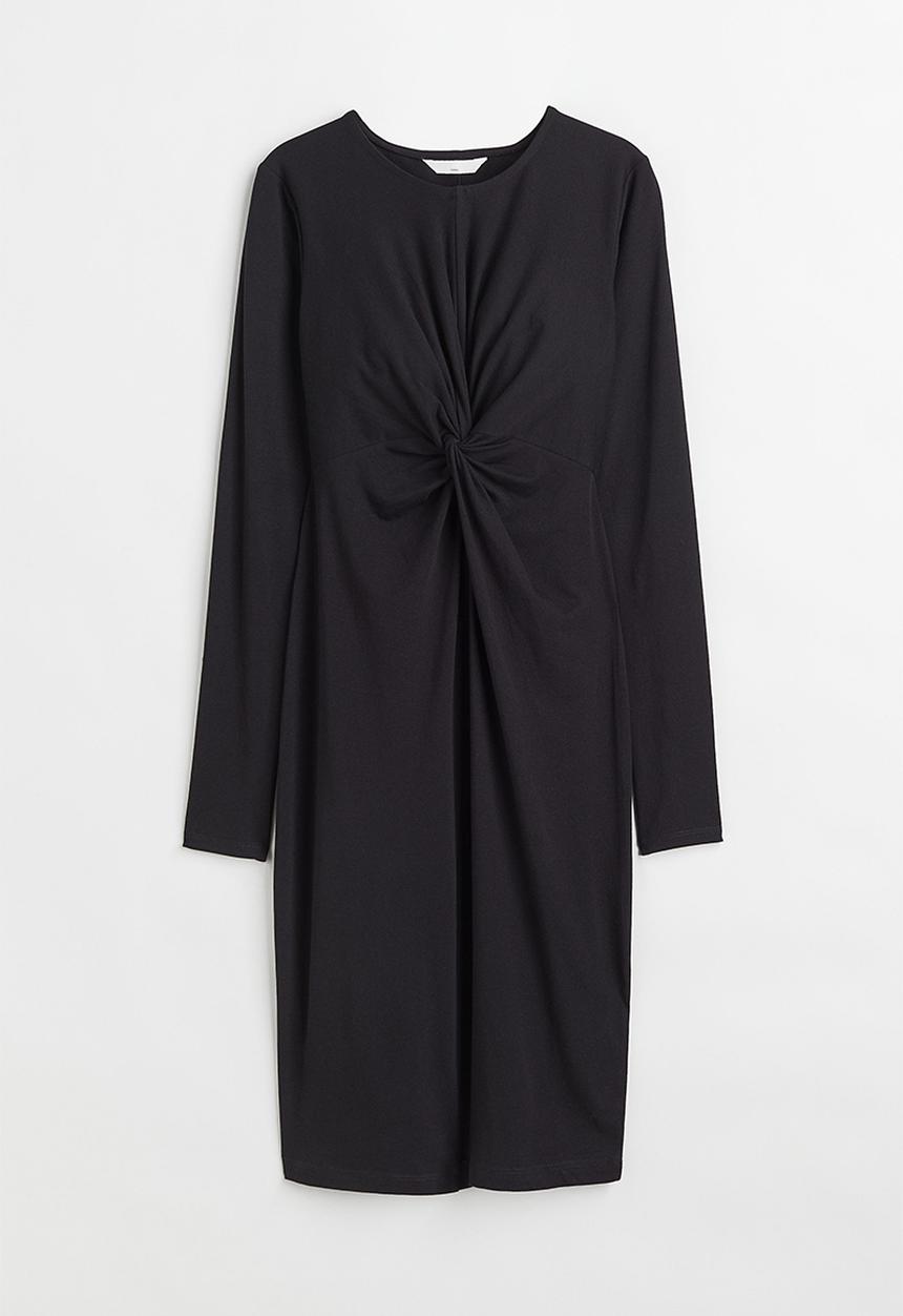H&M - Mama draped jersey dress - black