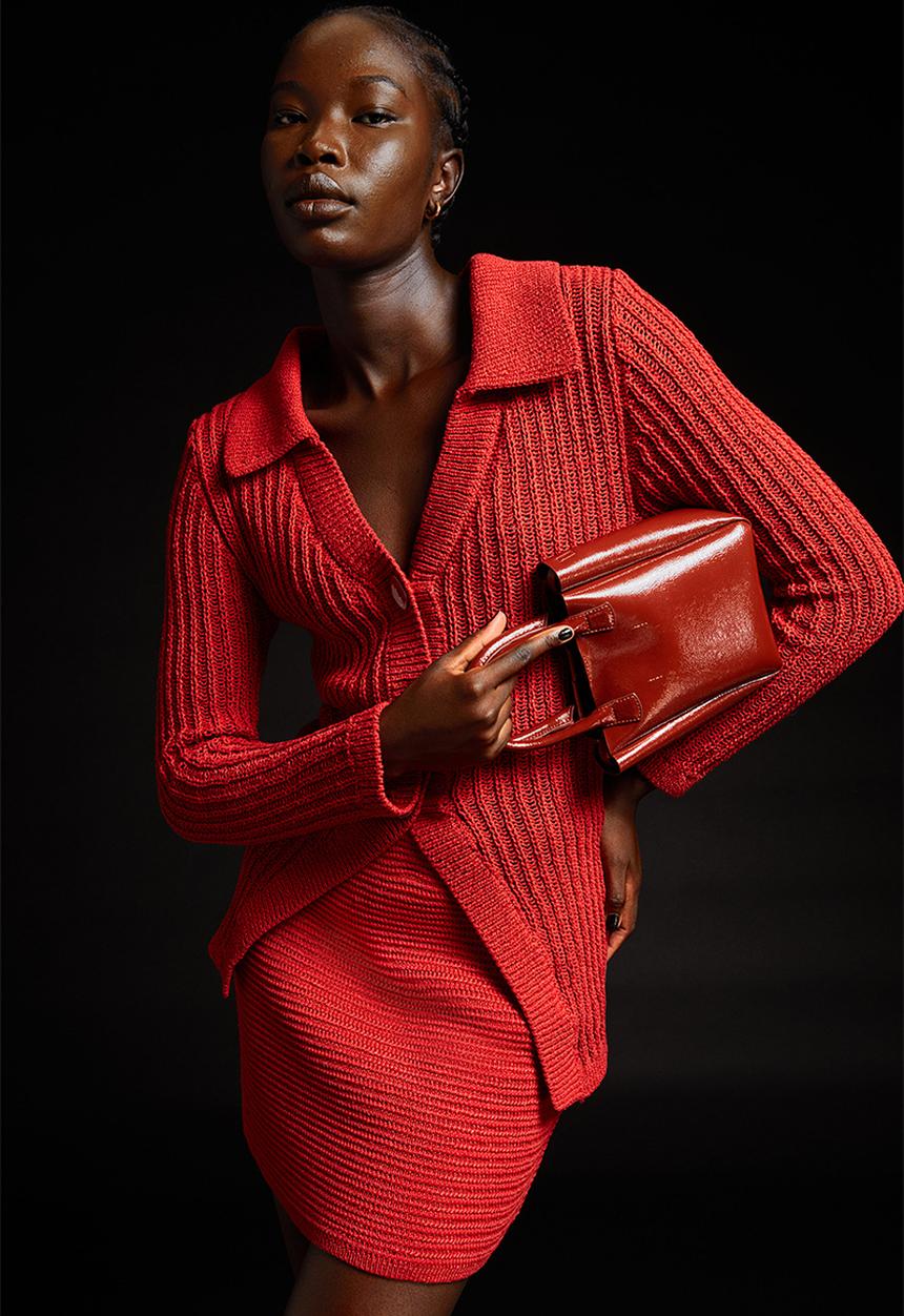 H&M - Knitted skirt - red