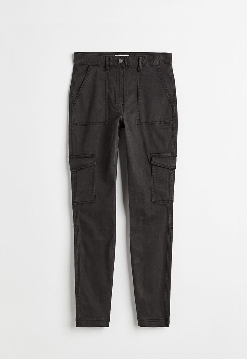 H&M - Skinny cargo trousers - black