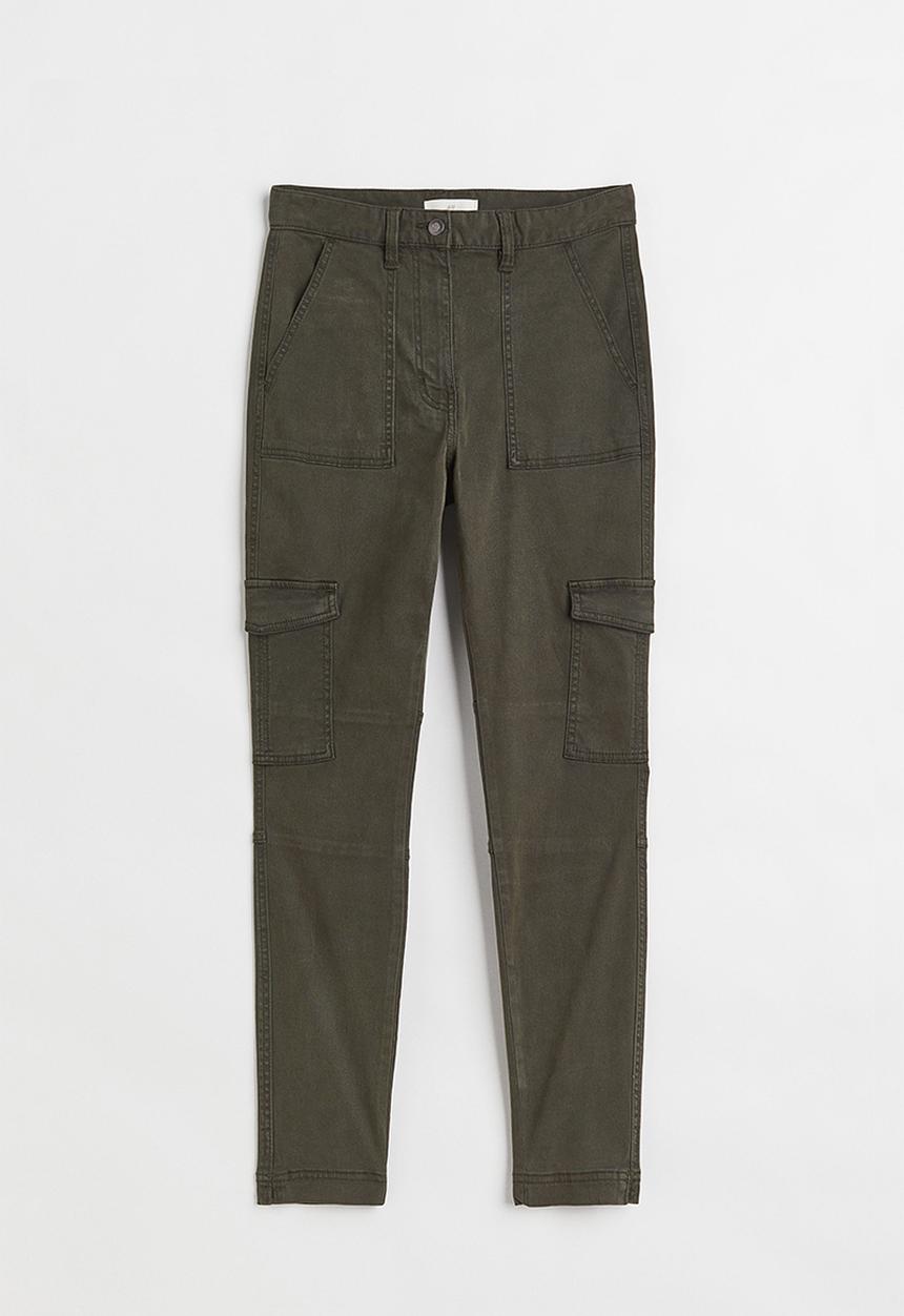 H&M - Skinny cargo trousers - dark green
