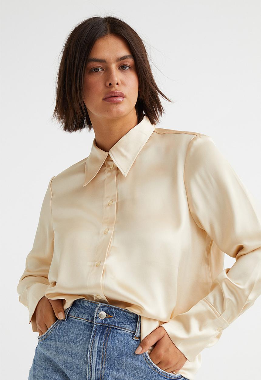 H&M - Satin blouse - cream