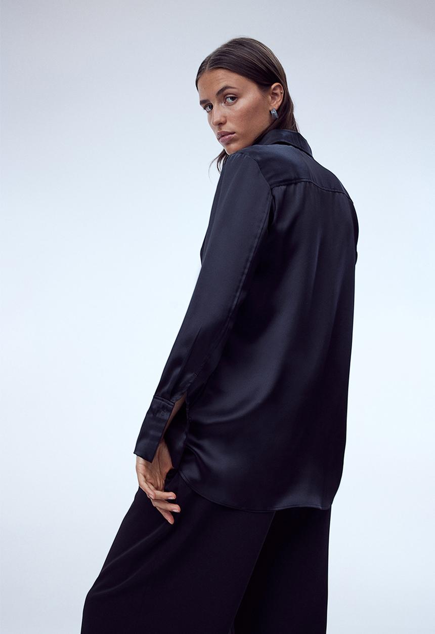 H&M - Satin blouse - black