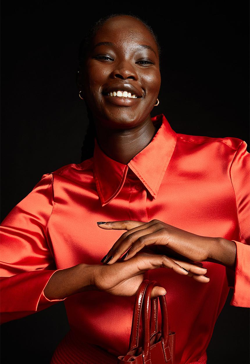 H&M - Satin blouse - red