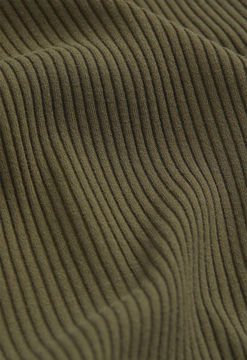 H&M - Ribbed skirt - dark khaki green