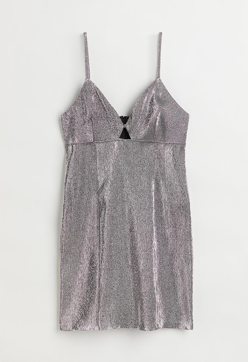 H&M - Cut-out mini dress - silver
