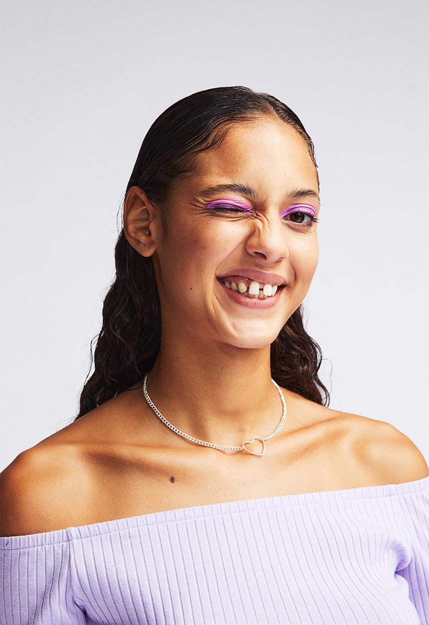 H&M - Fitted off-the-shoulder top - purple