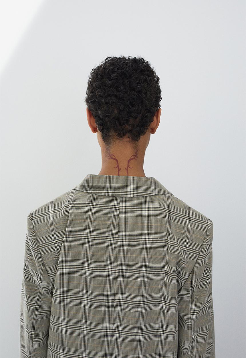 H&M - Single-breasted blazer - dark beige/checked